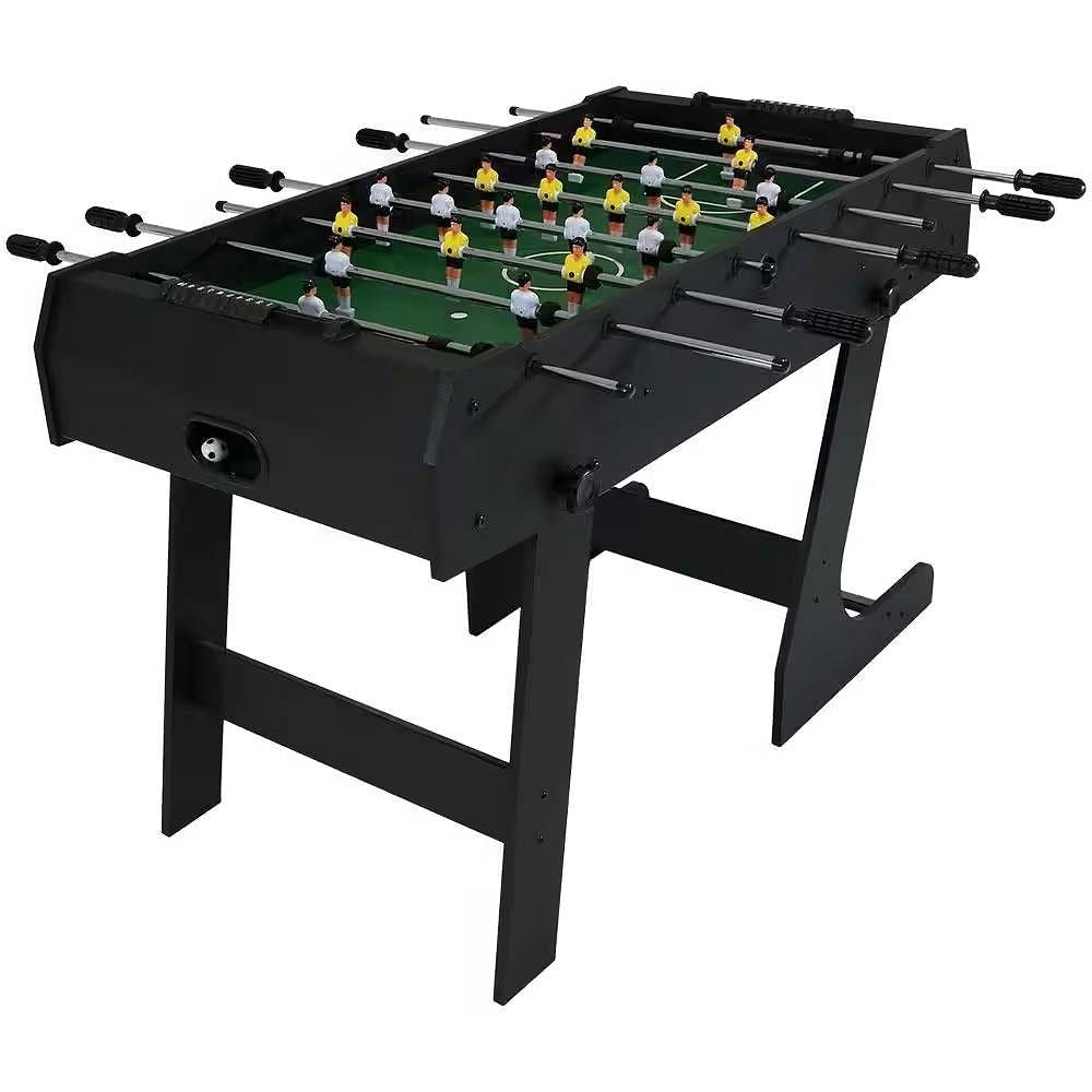 Black Foldable Space Saving 48-in. Foosball Table w/ Score Counters and 2 Balls-2