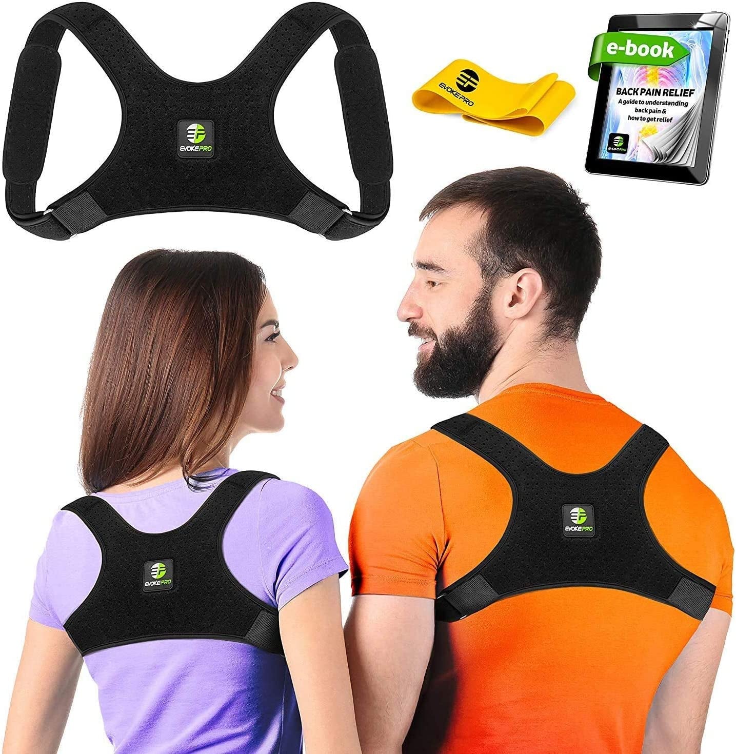 Back Posture Corrector for Women and Men + Resistance Band - Trains Your Back Muscles to Prevent Slouching and Provides Back Pain Relief (Regular)