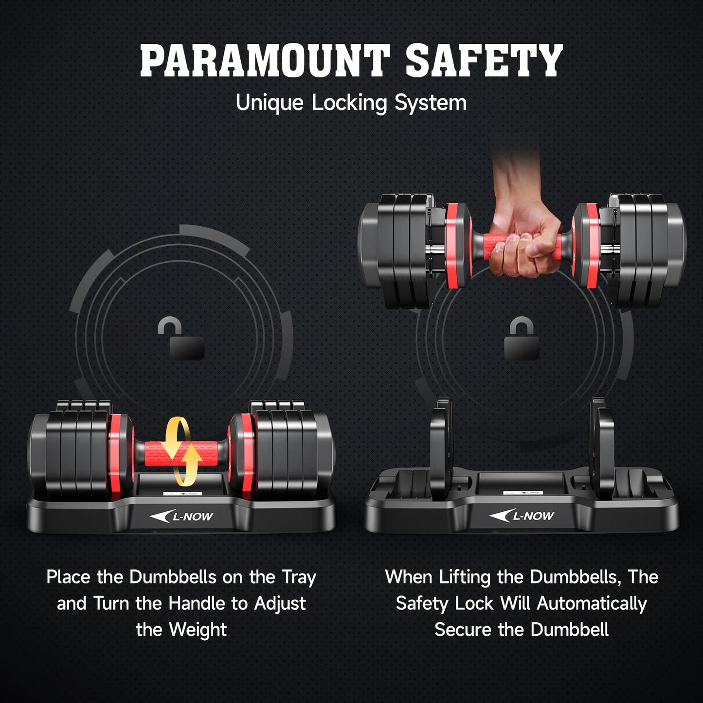 110LB Adjustable Dumbbells with High Quality Tray 15Lb to 55Lb Adjustable Dumbbell for Home Gym Exercise Equipment, ‌‌Christmas Gift